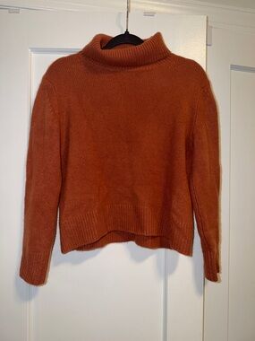 Wilfred Cropped Turtleneck Sweater in Burnt Orange